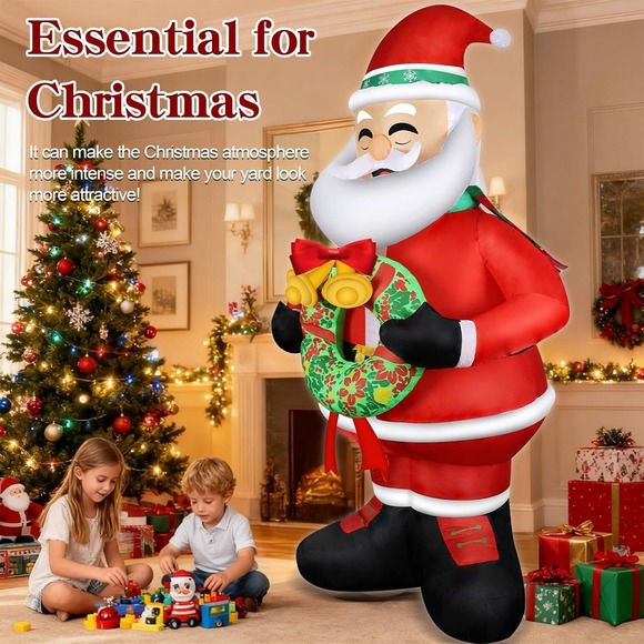 8 FT Christmas Inflatable Santa Claus Outdoor Decoration...